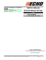 Preview for 1 page of Echo ES-210 - PARTS CATALOG SERIAL NUMBER P07113001001 - P07113999999 Parts Catalog