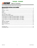 Предварительный просмотр 2 страницы Echo ES-210 - PARTS CATALOG SERIAL NUMBER P07113001001 -... Parts Catalog