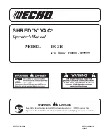 Preview for 1 page of Echo ES-210 - SERIAL NUMBER 07001001-07999999 Operator'S Manual