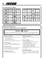 Предварительный просмотр 4 страницы Echo ES-210 - SERIAL NUMBER 07001001-07999999 Operator'S Manual