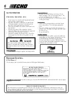 Предварительный просмотр 6 страницы Echo ES-210 - SERIAL NUMBER 07001001-07999999 Operator'S Manual