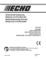 Preview for 1 page of Echo ES-2100 Operator'S Manual