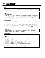 Preview for 14 page of Echo Grass Trimmer/Brush Cutter SRM-280T Operator'S Manual