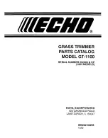 Предварительный просмотр 1 страницы Echo GT-1100 Parts Catalog