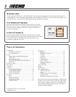 Preview for 2 page of Echo GT-200R - 07-07 Operator'S Manual