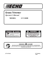 Предварительный просмотр 1 страницы Echo GT-200R - 10-05 Operator'S Manual