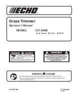 Предварительный просмотр 1 страницы Echo GT-200R - 11-03 Operator'S Manual