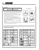 Предварительный просмотр 4 страницы Echo GT-200R - SERIAL NUMBER 07001001-07003100 Operator'S Manual