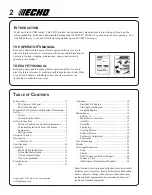 Предварительный просмотр 2 страницы Echo GT-200R - SERIAL NUMBER 07003101-07999999 Operator'S Manual