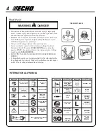 Предварительный просмотр 4 страницы Echo GT-200R - SERIAL NUMBER 07003101-07999999 Operator'S Manual