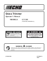 Echo GT-201 Operator'S Manual preview