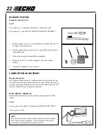 Предварительный просмотр 22 страницы Echo GT-201EZR Operator'S Manual