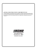 Предварительный просмотр 8 страницы Echo GT-201R Installation And Operating Instructions Manual