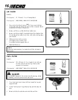 Предварительный просмотр 16 страницы Echo GT-225 - 10-09 Operator'S Manual