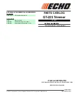 Preview for 1 page of Echo GT-225 - PARTS CATALOG SERIAL NUMBER S09812001001 -... Parts Catalog