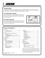 Preview for 2 page of Echo GT-225 Operator'S Manual