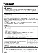 Предварительный просмотр 12 страницы Echo GT-225 Operator'S Manual