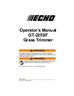 Предварительный просмотр 1 страницы Echo GT-225SF Operator'S Manual