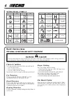 Предварительный просмотр 4 страницы Echo HC-150 - 03-04 1 Operator'S Manual