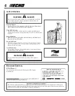 Предварительный просмотр 6 страницы Echo HC-150 - 03-04 1 Operator'S Manual