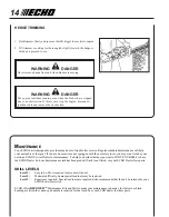 Предварительный просмотр 14 страницы Echo HC-150 - 03-04 1 Operator'S Manual