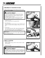 Предварительный просмотр 14 страницы Echo HC-150 - 11-09 1 Manuel D'Utilisation