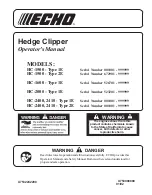 Echo HC-1500 - Type 2E Operator'S Manual preview