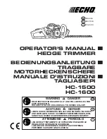 Preview for 1 page of Echo HC-1500 Operator'S Manual