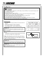 Предварительный просмотр 12 страницы Echo HC-155 Operator'S Manual