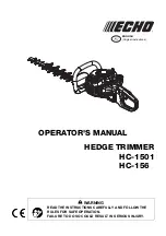 Предварительный просмотр 1 страницы Echo HC-156 Operator'S Manual