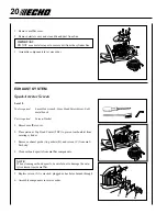 Предварительный просмотр 20 страницы Echo HC-165 Operator'S Manual