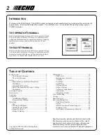 Preview for 2 page of Echo HC-180 Operator'S Manual