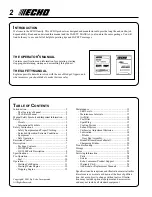 Preview for 2 page of Echo HC-1800 Type 1E Operator'S Manual