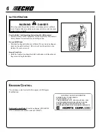 Предварительный просмотр 6 страницы Echo HC-1800 Type 1E Operator'S Manual