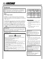 Preview for 12 page of Echo HC-181 Operator'S Manual