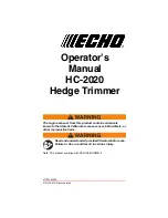 Preview for 1 page of Echo HC-2020 Operator'S Manual