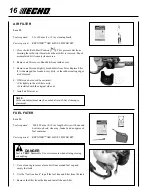 Предварительный просмотр 16 страницы Echo HC-225 Operator'S Manual