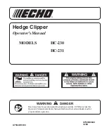 Preview for 1 page of Echo HC-230 Operator'S Manual