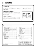 Preview for 2 page of Echo HC-230 Operator'S Manual