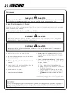 Предварительный просмотр 24 страницы Echo HC-233 Operator'S Manual