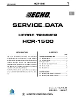 Предварительный просмотр 1 страницы Echo HCR-1500 Service Data