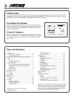 Предварительный просмотр 2 страницы Echo HCR-151 Operator'S Manual