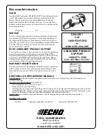 Предварительный просмотр 28 страницы Echo HCR-151 Operator'S Manual