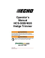 Предварительный просмотр 1 страницы Echo HCS-4020 Owner'S Manual