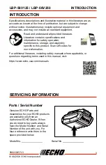 Preview for 3 page of Echo LBP-56V250 Operator'S Manual