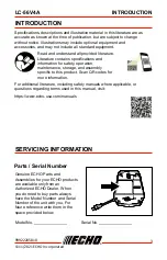 Preview for 3 page of Echo LC-56V4A Operator'S Manual