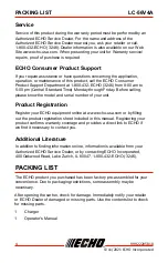 Preview for 4 page of Echo LC-56V4A Operator'S Manual