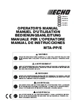 Preview for 1 page of Echo MTA-PP/E Operator'S Manual