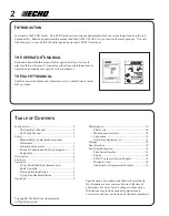 Предварительный просмотр 2 страницы Echo PAS-260/261 Operator'S Manual