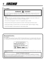 Предварительный просмотр 6 страницы Echo PAS-260 PRO - 01-07 Operator'S Manual